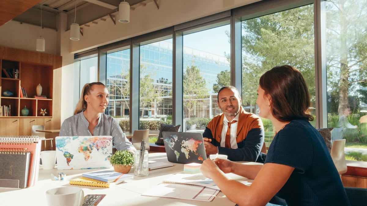 A team meeting at the office