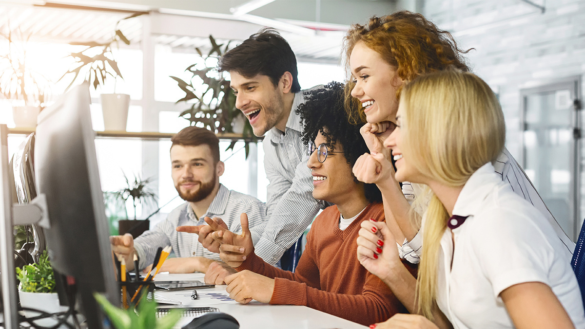 Employees working in the office